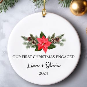 Engaged Ornament, Engagement Gift, Engagement Ornament, Couples Ornament, Engagement Announcement, Wedding Gift, Christmas Engagement