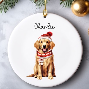 Personalized Pet Ornament Using Pet&#39;s Photo + Name - Golden Retriever Custom Ornament Christmas Dog Ornament Personalized Dog Ornament