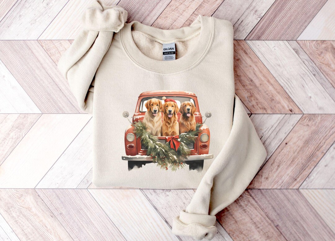 Golden Retriever Christmas Sweatshirt, Dog Christmas Sweater