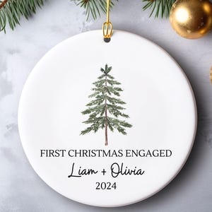 Engaged Ornament, Engagement Gift, Engagement Ornament, Couples Ornament, Engagement Announcement, Wedding Gift, Christmas Engagement