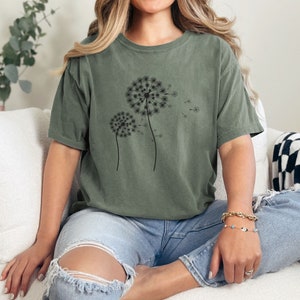 T-shirt met wilde bloemen Comfort Colors®, bloemenshirt, cadeau voor vrouwen, damesshirts, bloemenliefhebbershirt, shirt wilde bloemen, T-shirt met bloemen