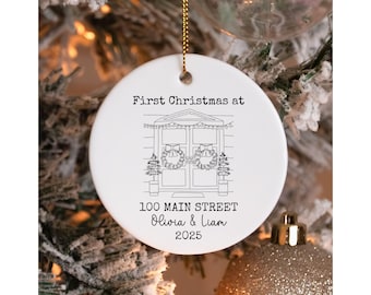 Neues Haus Ornament, neues Haus Ornament, unser erstes Weihnachten in unserem neuen Haus, Weihnachtsbaum neues Haus Ornament, Adresse Ornament