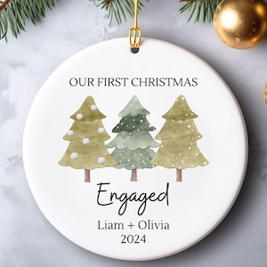 Engaged Ornament, Engagement Gift, Engagement Ornament, Couples Ornament, Engagement Announcement, Wedding Gift, Christmas Engagement