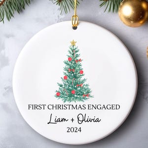 Engaged Ornament, Engagement Gift, Engagement Ornament, Couples Ornament, Engagement Announcement, Wedding Gift, Christmas Engagement