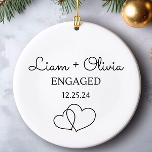 Engaged Ornament, Engagement Gift, Engagement Ornament, Couples Ornament, Engagement Announcement, Wedding Gift, Christmas Engagement