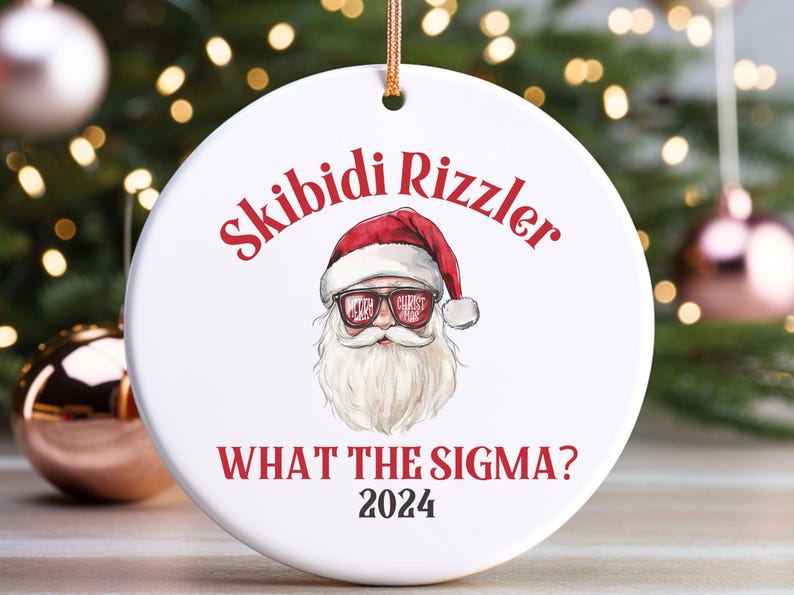 Skibidi Rizzler Custom Teen Meme Christmas Ornament - Gen Alpha, Funny ...