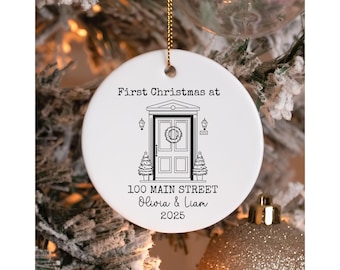 Neues Haus Ornament, neues Haus Ornament, unser erstes Weihnachten in unserem neuen Haus, Weihnachtsbaum neues Haus Ornament, Adresse Ornament