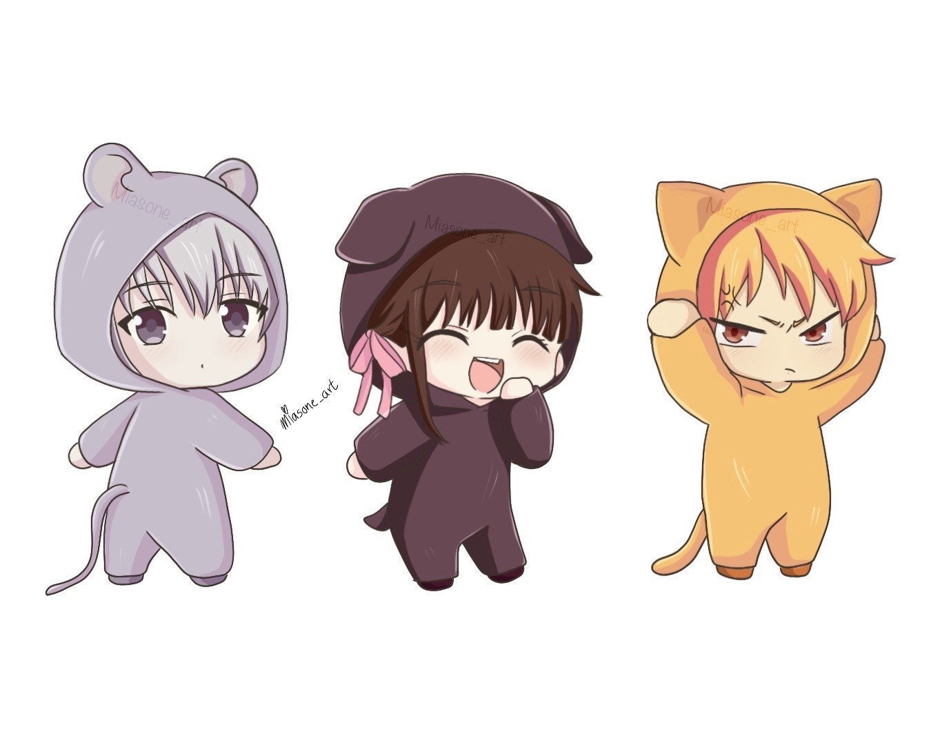 Fruits Basket Pack 3 Mini Stickers Etsy