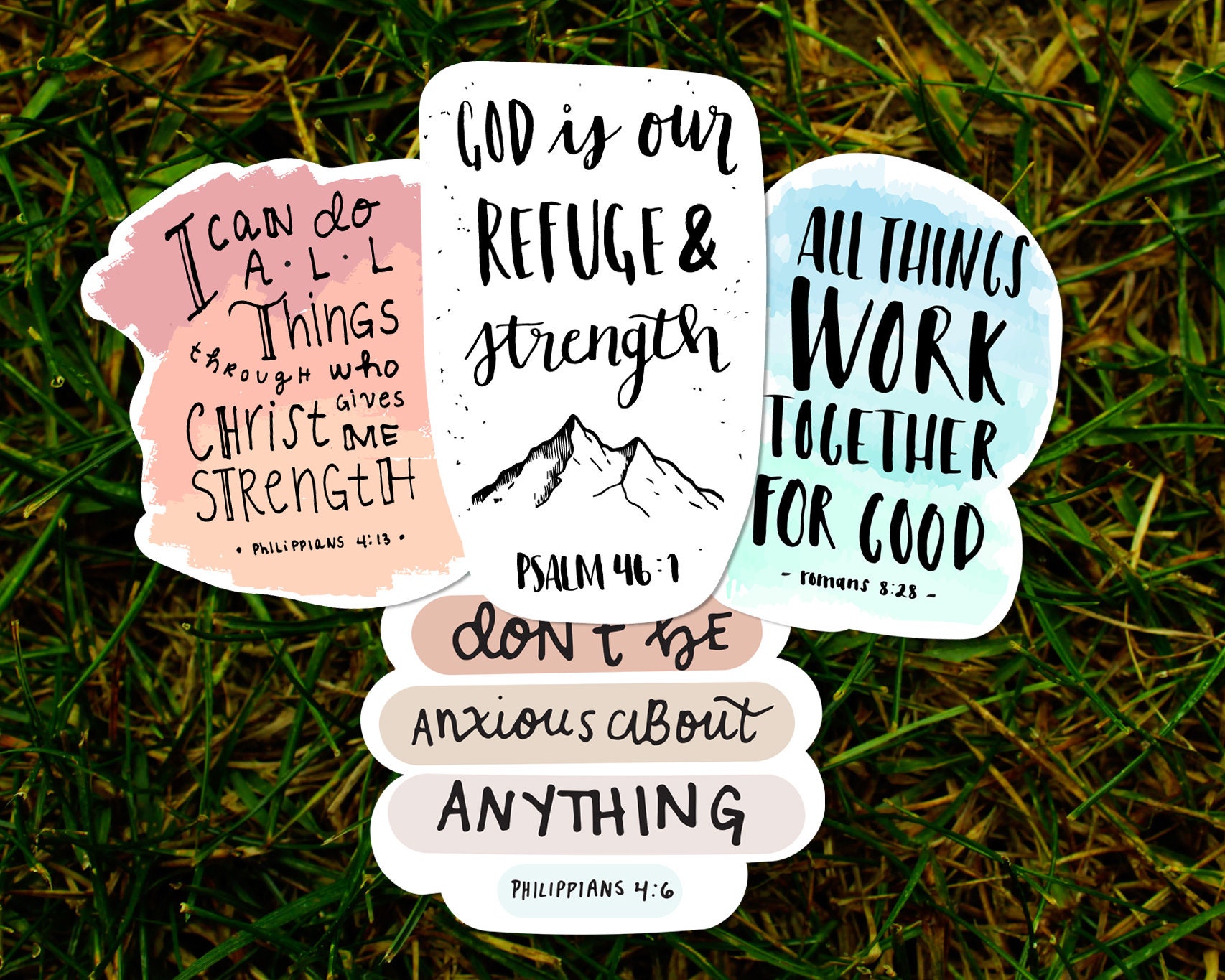 Bible Verse Sticker Pack Set of Bible Verse Sticker Matte Etsy