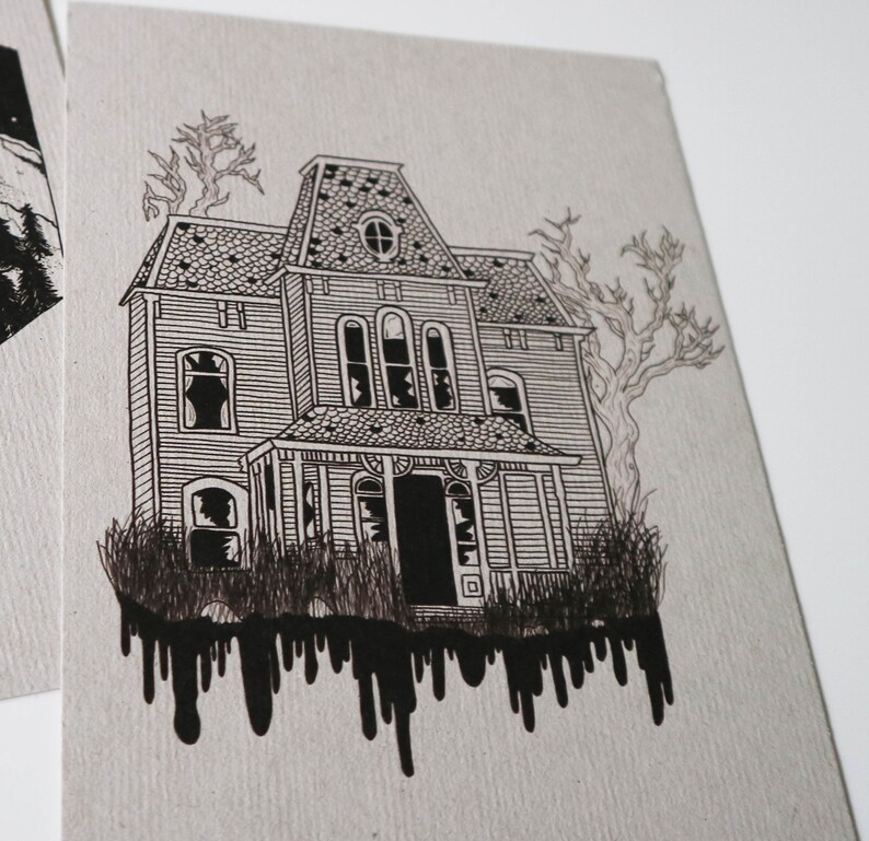 Alfred Hitchcock's Psycho Movie Bates Motel House // A6 Postcard Print on Recycled Card image 2