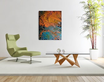 16 X 20 Acrylic Canvas Painting "PEACOCK"