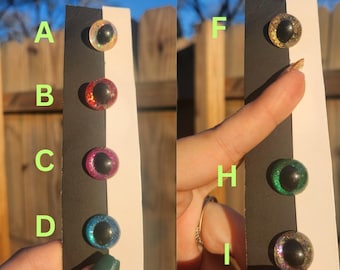 16mm 24mm Handpainted Safety Eyes for Amigurumi Crochet Plush, Snake Dragon Reptile Pupil