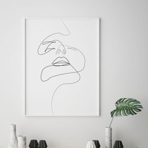 Face, Printable, Minimalistic, Single Line Drawing