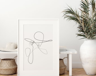 Portrait Of Woman, Printable, Minimalistic, Single Line Drawing