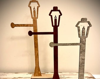 Street light / lamp ornament hanger available in 4 sizes and 12 finishes.  Or use for miniature quilts.