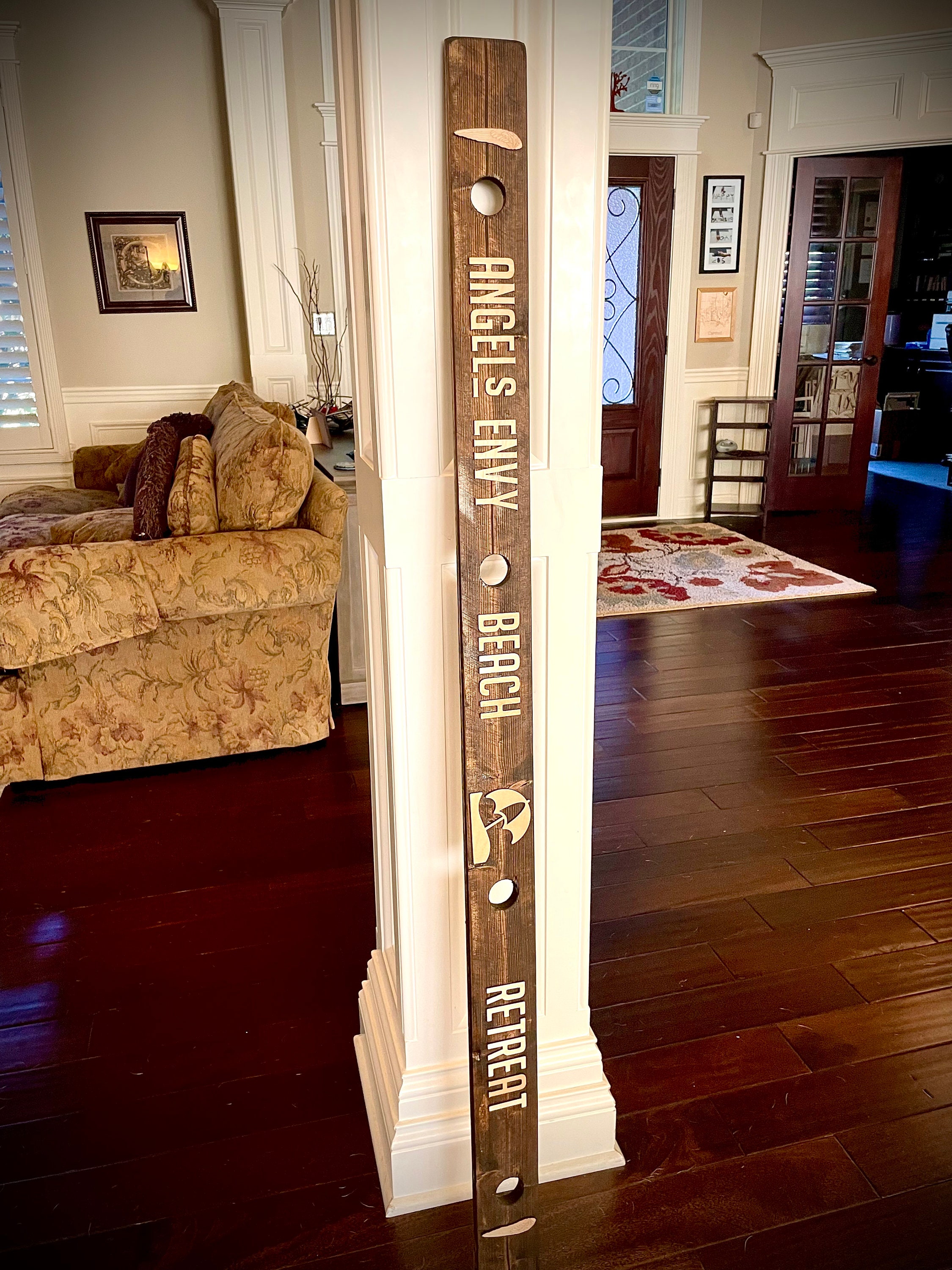 Custom rustic distressed shotski shot board with raised cutout lettering personalized with your choice of words.  Weddings, vacation homes