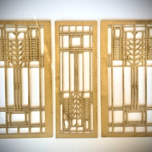 Boho Modern Frank Lloyd Wright-inspired Art Deco wood wall art 3 panel in multiple sizes and finishes, wall art Tree of Life
