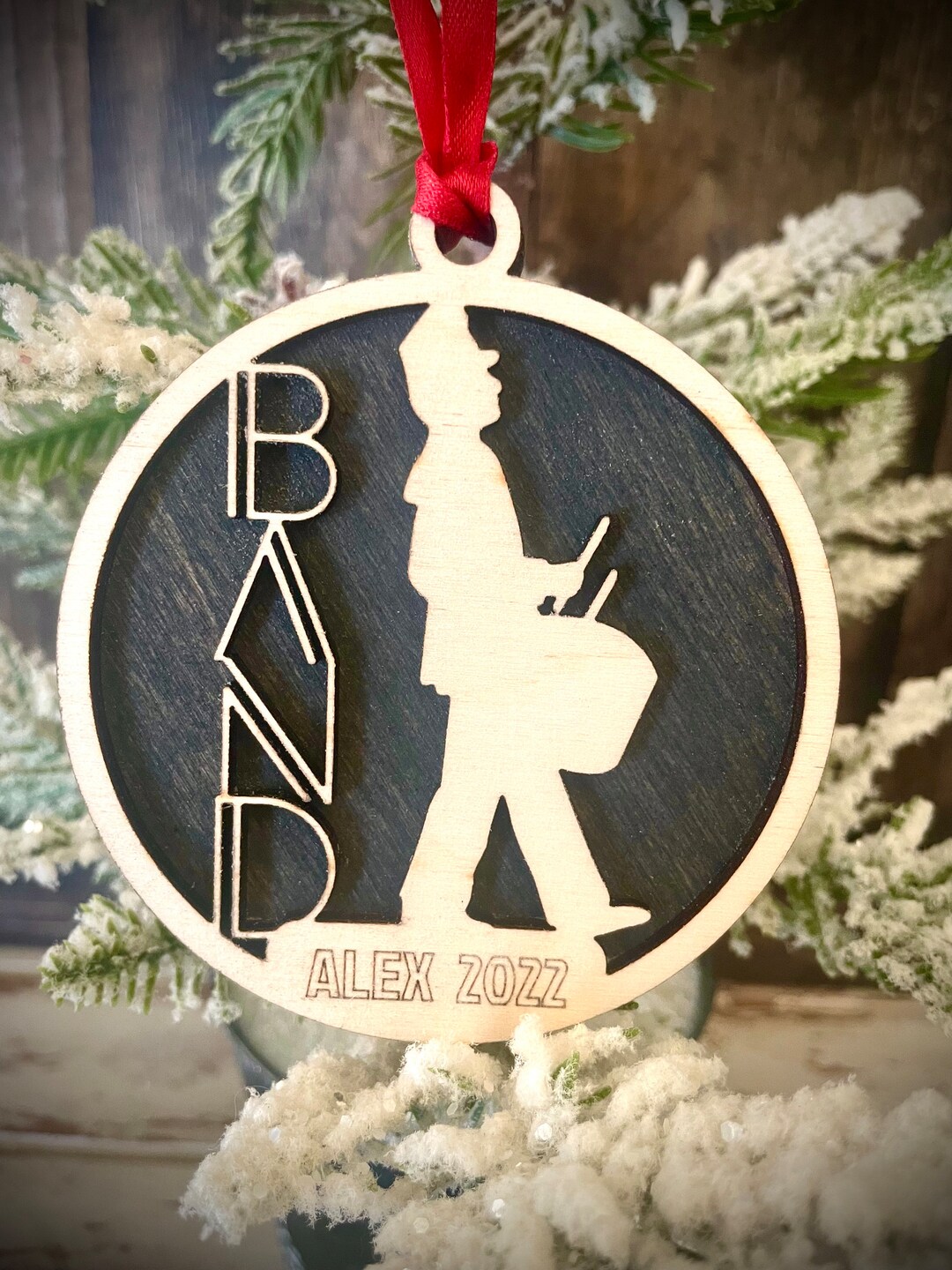 Marching Band Snare Drum Player 2layer Personalized Laser Cut Wood