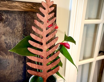 Hoja de helecho gigante de borde liso enrejado para plantas bohemias de interior de 18" disponible en 12 acabados