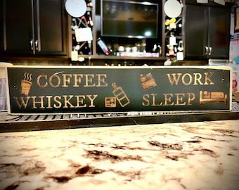 Rolig barskylt kaffe arbete whisky sömn