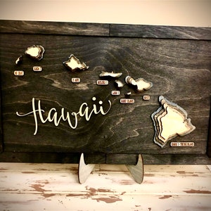 Hawaii Stacked State hout 3D tafelkunst/muurkunst, meerkleurig