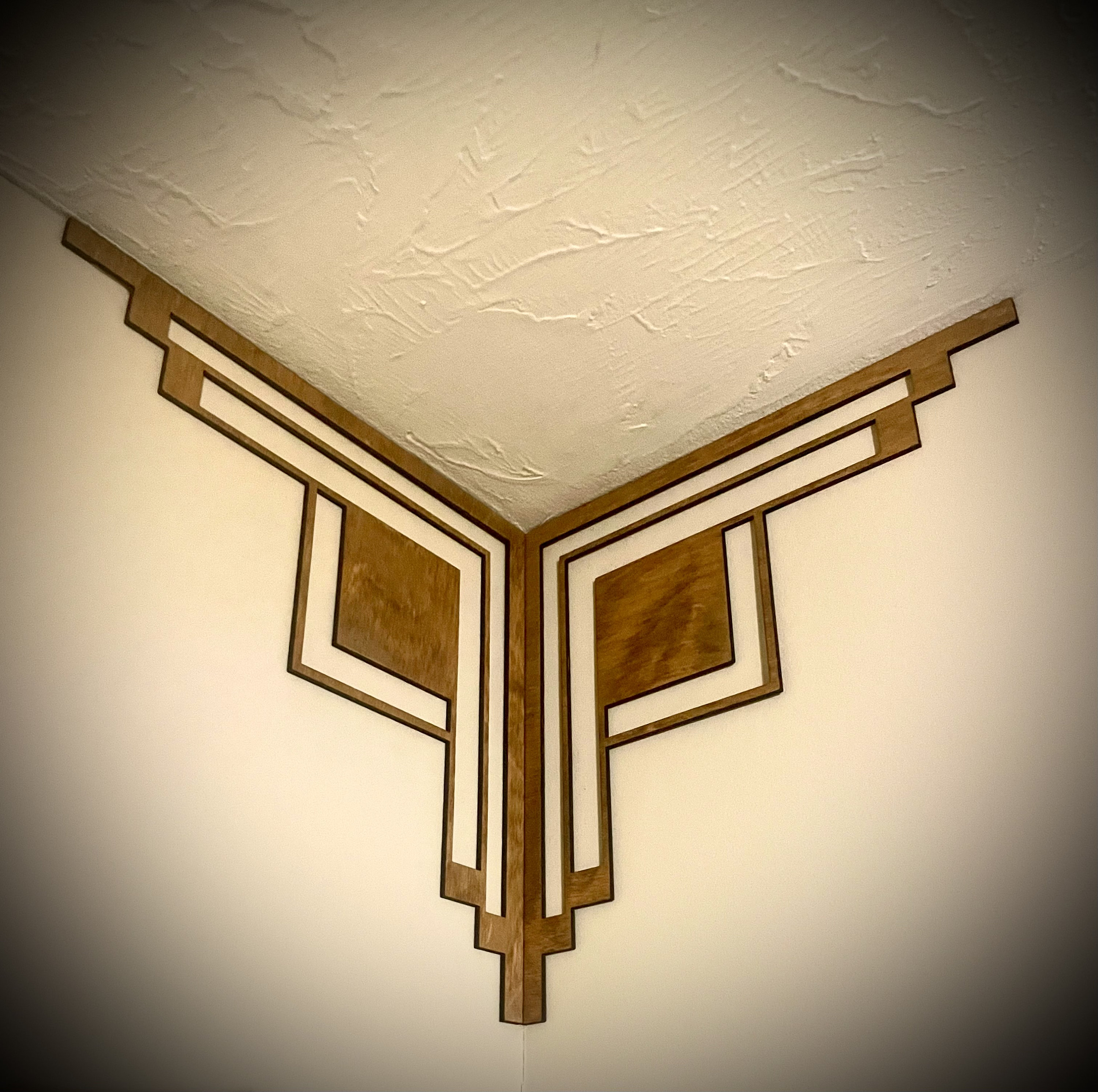 Frank Lloyd Wright-inspired inside corner accent / trim corner decoration (set of 2) available in multiple sizes and finishes-FLW set F