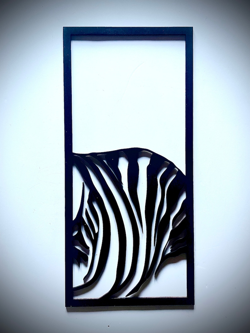 Zebra Wood Wall Art 3 Panel in Black or 11 Other Finishes Etsy