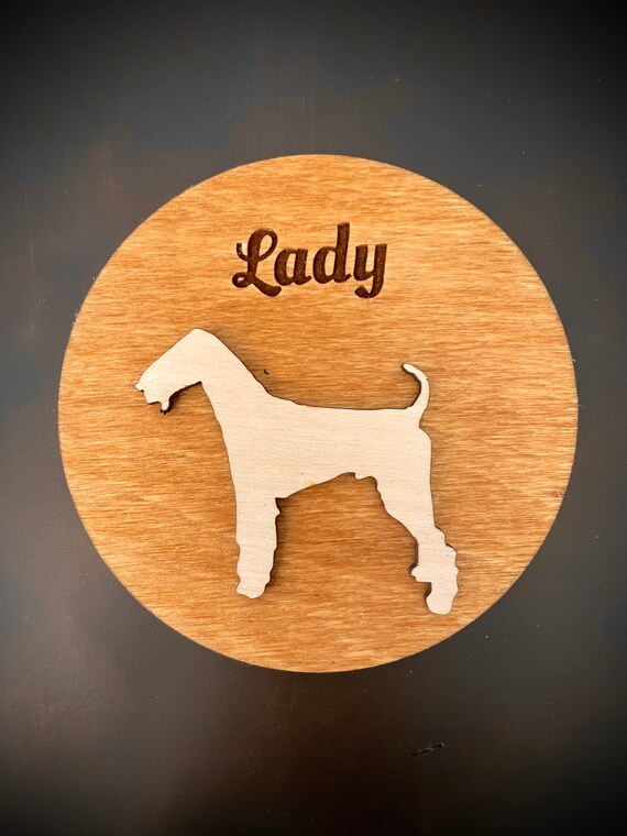 Stuoia autunnale Airedale Terrier, 14 x 21 cm, multicolore
