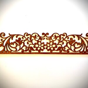 Floral window and door trim / molding accent / border decoration / header available in natural or 11 other finishes-Floral Style A image 6