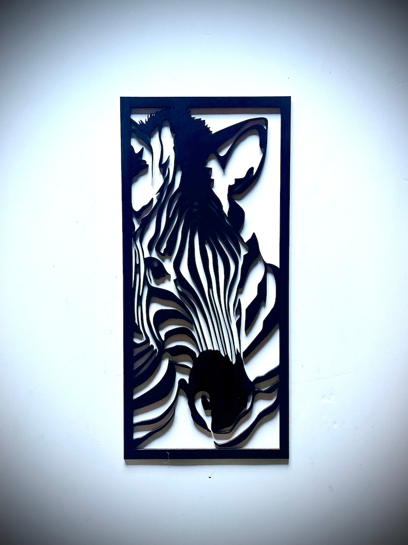 Zebra Wood Wall Art 3 Panel in Black or 11 Other Finishes Etsy