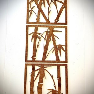 Boho Bamboo wall art, 3 panel available in 12 finishes, decor wall art original
