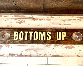 Custom rustic distressed MINI shotski shot board with raised cutout lettering personalized with your choice of words.  Weddings, vacations