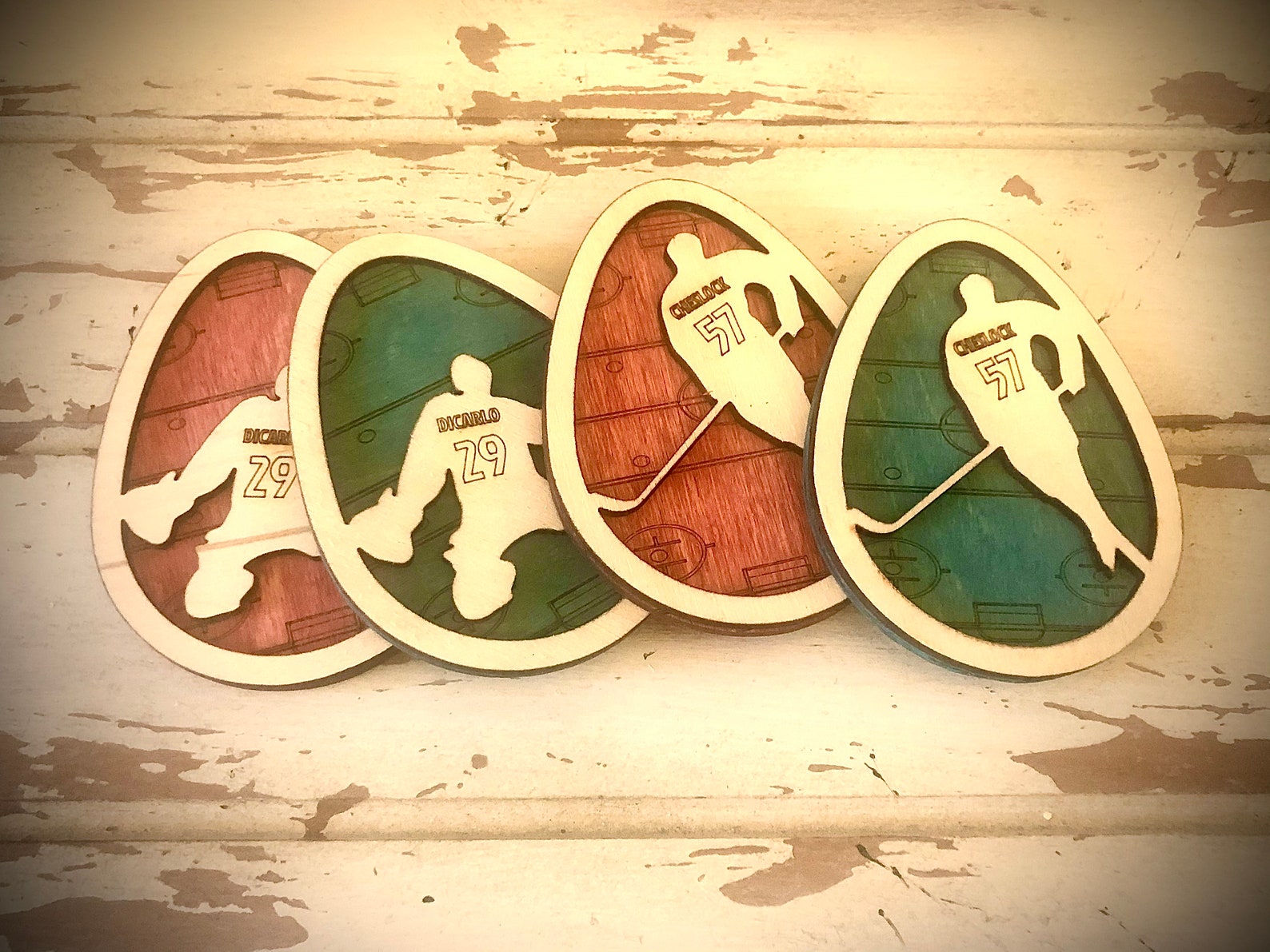 Personalized Hockey Player Easter Egg With Engraved Etsy