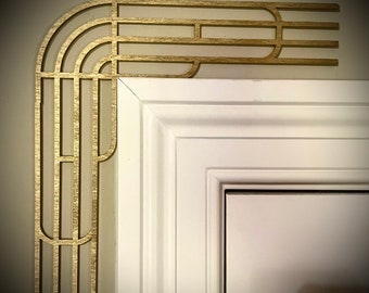 Boho Modern Frank Lloyd Wright-inspired Art Deco window and door corner accent-trim corner decoration (set of 2) available in 12 finishes P