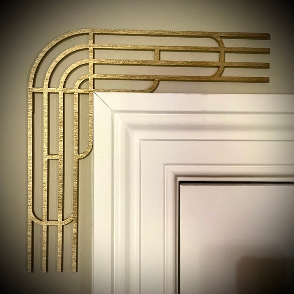 Boho Modern Frank Lloyd Wright-inspired Art Deco window and door corner accent-trim corner decoration (set of 2) available in 12 finishes P