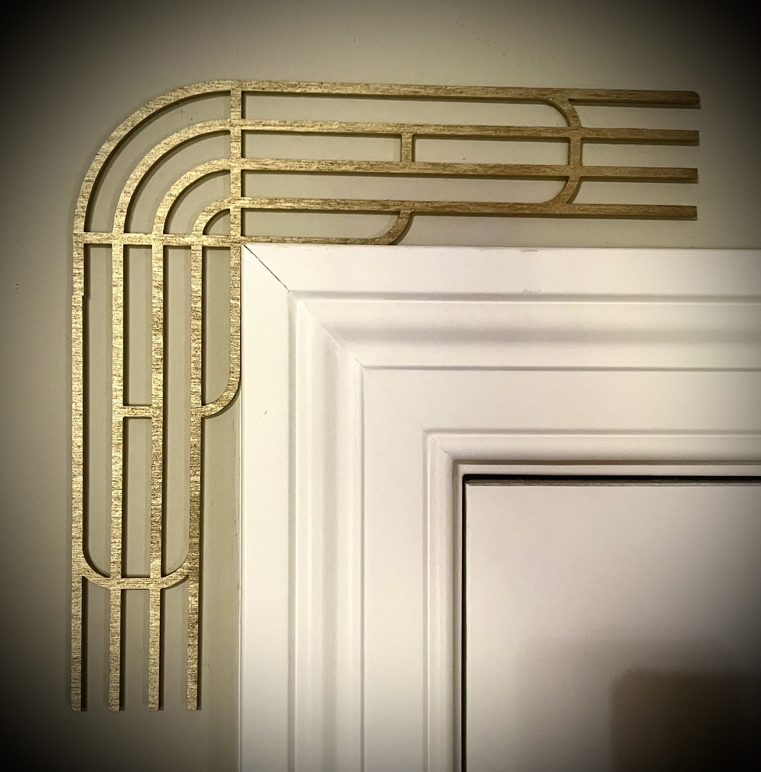 Frank Lloyd Wright-inspired Art Deco window and door corner accent-trim corner decoration set of 2) available in multiple sizes & finishes P