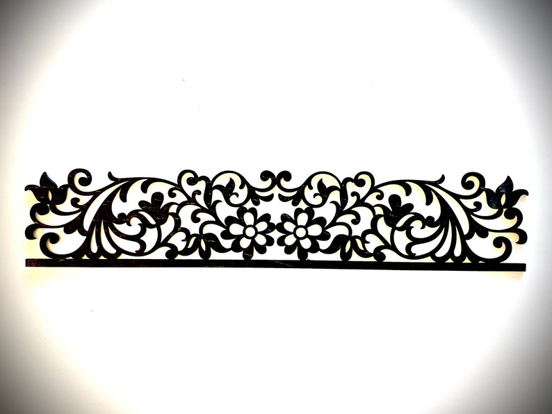Floral window and door trim / molding accent / border decoration / header available in natural or 11 other finishes-Floral Style A image 5