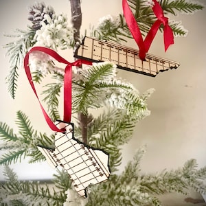 Football Ornament/Gift Tag - football state.  Great football gift or coach gift.