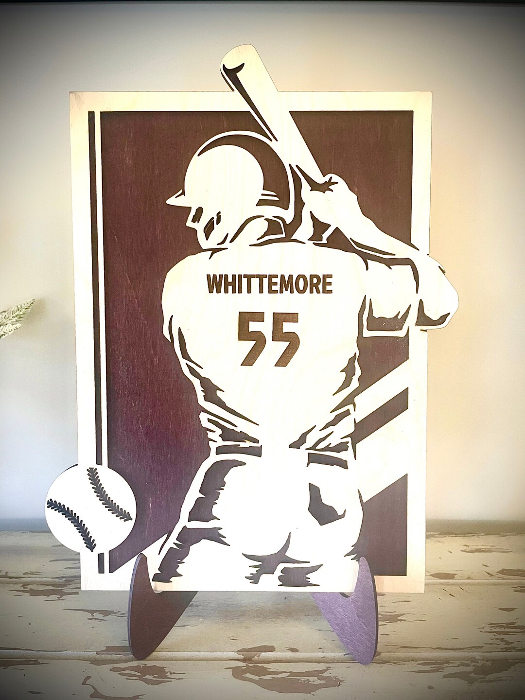 Personalized Custom Baseball Sign / Plaque With Player Name and Number ...