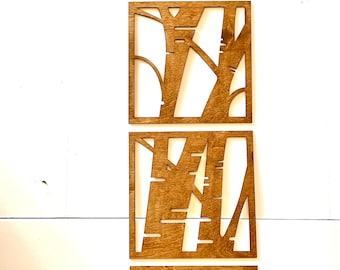 Boho Modern Birch tree wall art, 4 panel available in multiple sizes and finishes, decor wall art original
