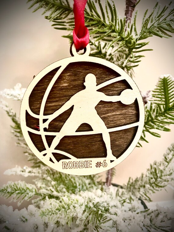 Ornament - PERSONALIZED Basketball Raw Wood Ornament - PERSONALIZED Basketball Raw Wood
