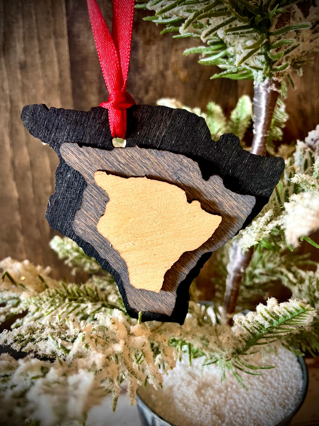 Hawaii Big Island 3-layer Stacked State Ornament Laser Cut Wood ...