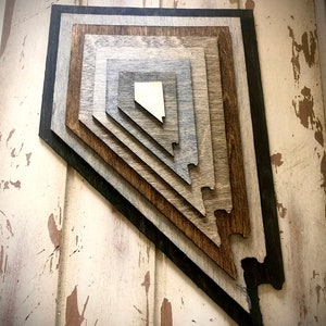 Nevada Stacked State wood 3D table art , Nevada wall art, multi-color, Nevada home decor