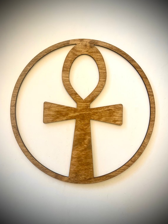 Egyptian Symbol Ankh Cross, Eye of Ra with Ankh & Eye of Horus wood wall art 3 panel multiple sizes and finishes, decor wall art original