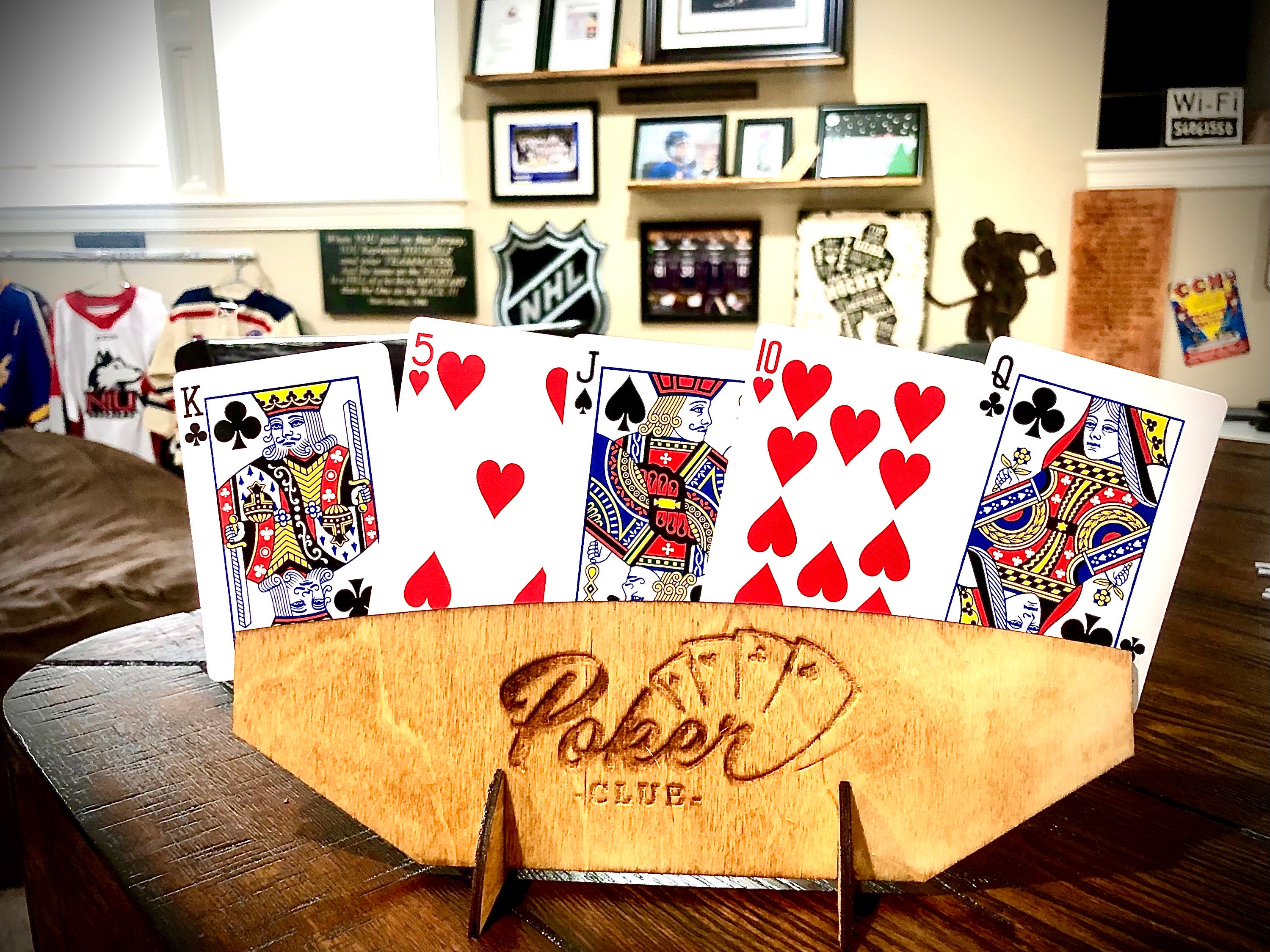 Custom wood playing card holders for seniors kids card Etsy