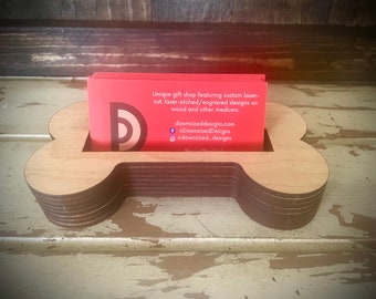 Dog Bone Business Card Holder in natural or 11 other finishes