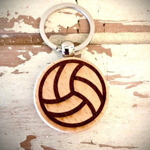 Volleyball Keychain;  Volleyball Gift, Volleyball senior night, Volleyball team gift, Coach Gift, Volleyball engraved onto wood keychain