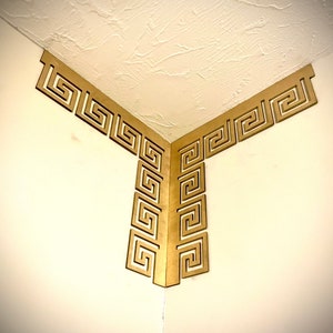 Greek key medium pattern inside corner accent/trim corner decoration (set of 2) available in multiple sizes and finishes-Greek set A.
