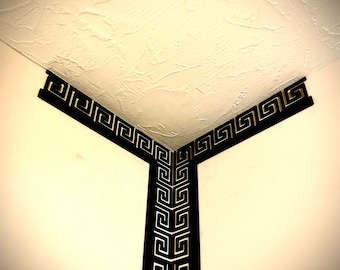 Petit motif décoratif d'angle à clé grecque. Ensemble de 2. Ensemble grec D.