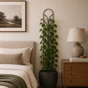COLOSSAL 47" OR 29" Indoor boho plant trellis-fountain pattern available in 12 finishes